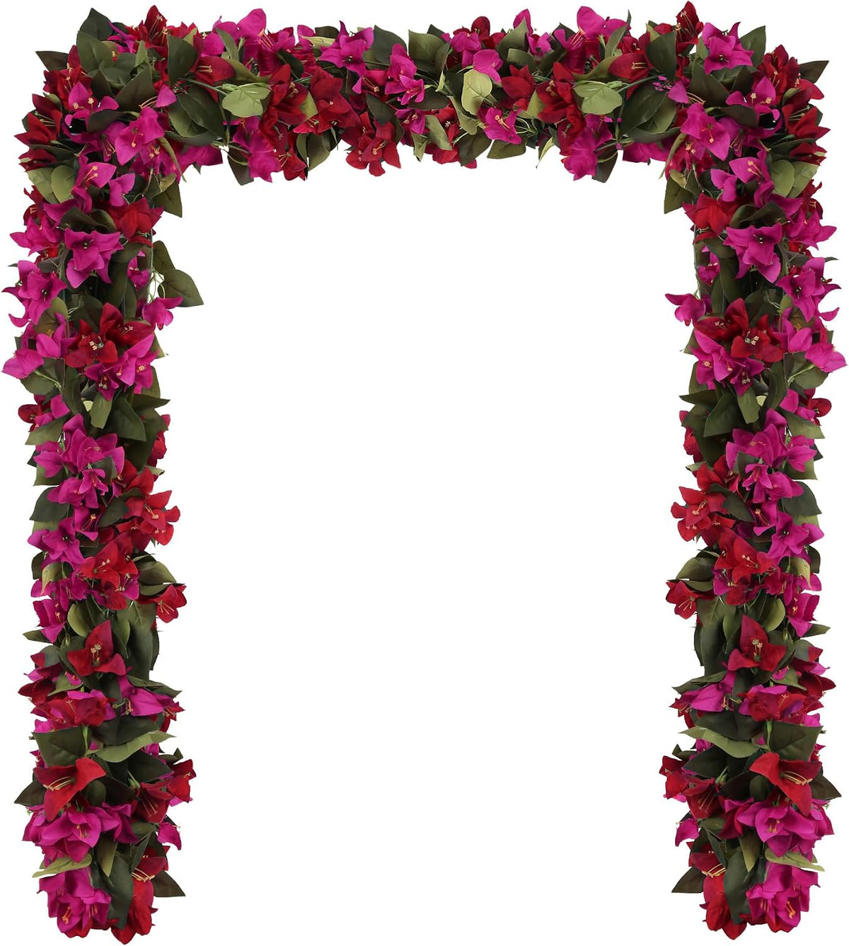 Artificial Bougainvillea Garland,4PCS 7.2ft/Piece Pink Flower Garland Faux Silk Bougainvillea Vines Artificial Decor for Wedding Arch Table Home Garden(Deep Pink)