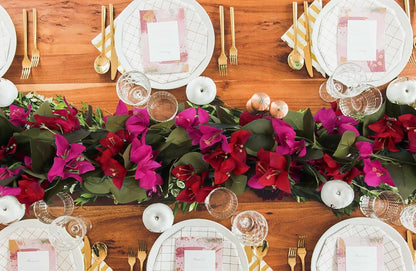 Artificial Bougainvillea Garland,4PCS 7.2ft/Piece Pink Flower Garland Faux Silk Bougainvillea Vines Artificial Decor for Wedding Arch Table Home Garden(Deep Pink)