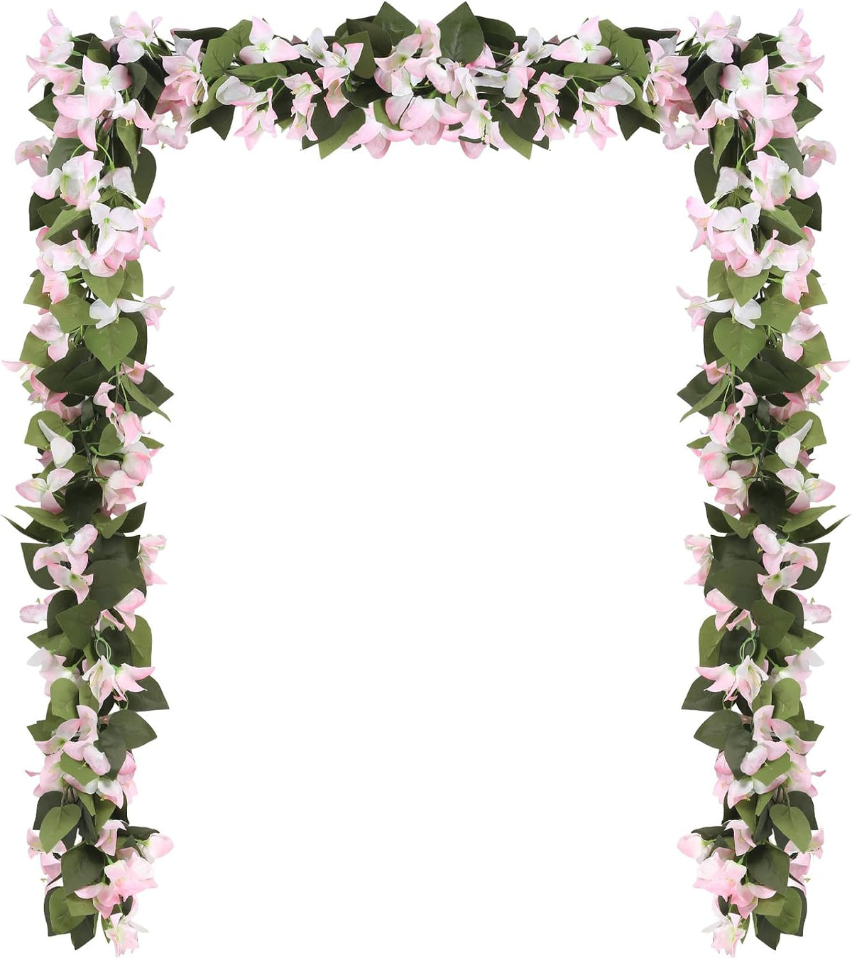 Artificial Bougainvillea Garland,4PCS 7.2ft/Piece Pink Flower Garland Faux Silk Bougainvillea Vines Artificial Decor for Wedding Arch Table Home Garden(Deep Pink)