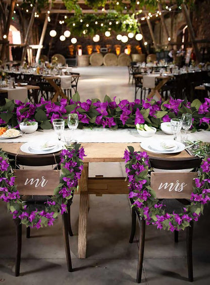 Artificial Bougainvillea Garland,4PCS 7.2ft/Piece Pink Flower Garland Faux Silk Bougainvillea Vines Artificial Decor for Wedding Arch Table Home Garden(Deep Pink)