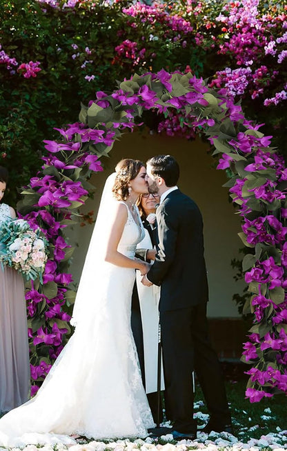 Artificial Bougainvillea Garland,4PCS 7.2ft/Piece Pink Flower Garland Faux Silk Bougainvillea Vines Artificial Decor for Wedding Arch Table Home Garden(Deep Pink)