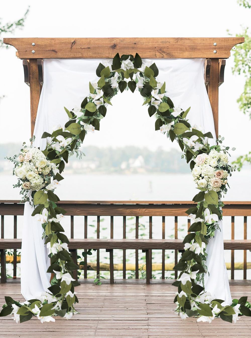 Artificial Bougainvillea Garland,4PCS 7.2ft/Piece Pink Flower Garland Faux Silk Bougainvillea Vines Artificial Decor for Wedding Arch Table Home Garden(Deep Pink)