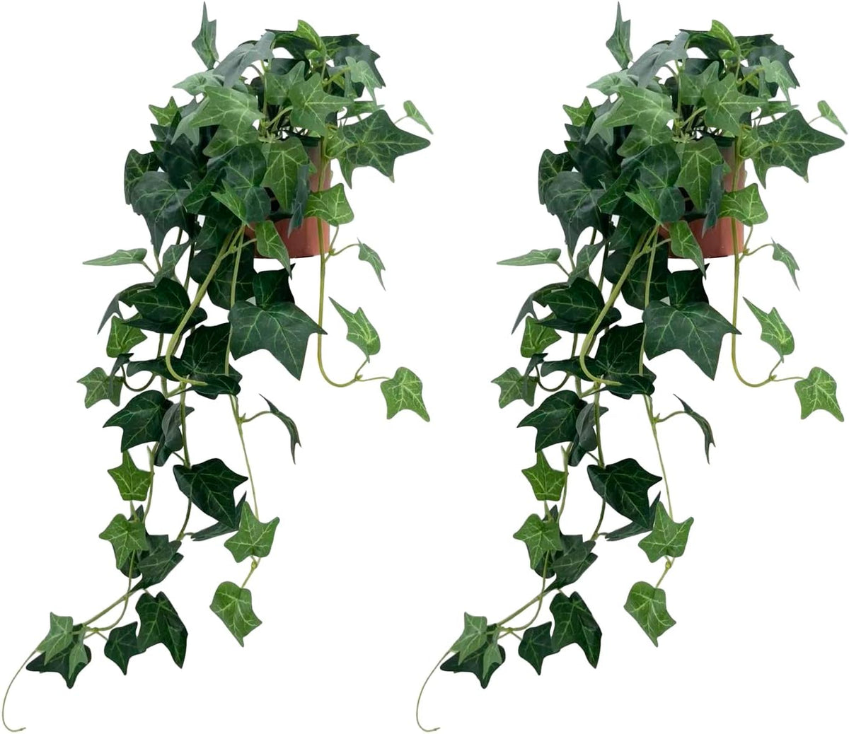 31.5" Fake Plants English Ivy in Pot- 2Pack Artificial Silk Ivy Greenery for Home Décor, Tabletop, Office, Shelf, Balcony or Bathroom