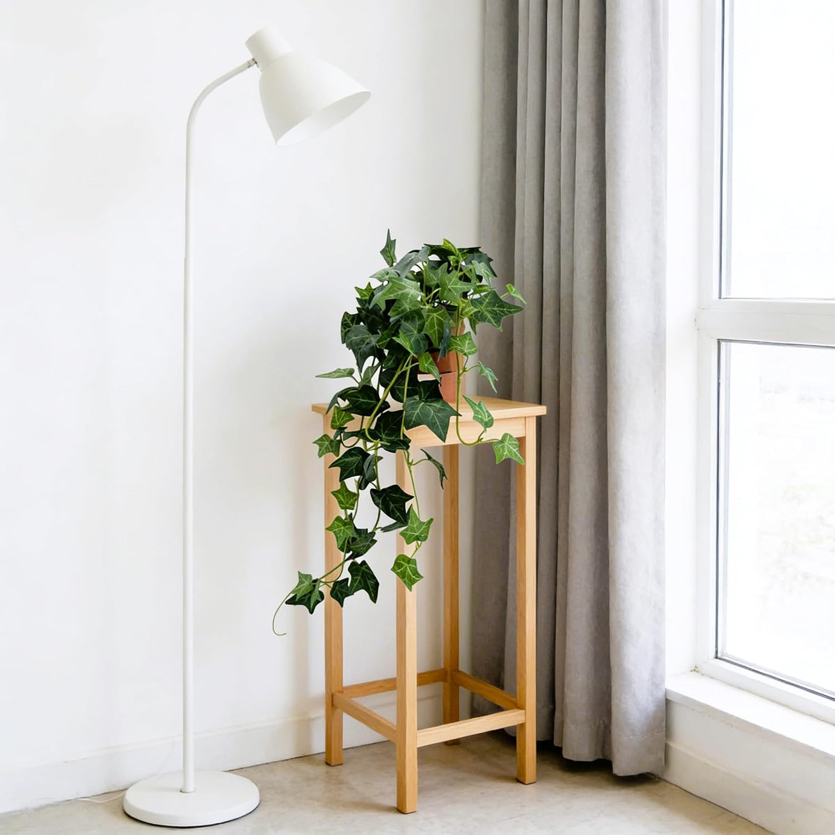 31.5" Fake Plants English Ivy in Pot- 2Pack Artificial Silk Ivy Greenery for Home Décor, Tabletop, Office, Shelf, Balcony or Bathroom