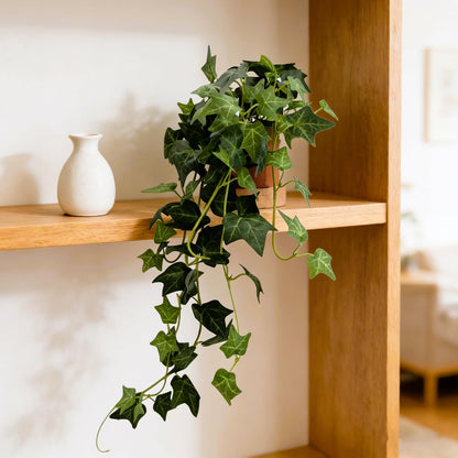 31.5" Fake Plants English Ivy in Pot- 2Pack Artificial Silk Ivy Greenery for Home Décor, Tabletop, Office, Shelf, Balcony or Bathroom