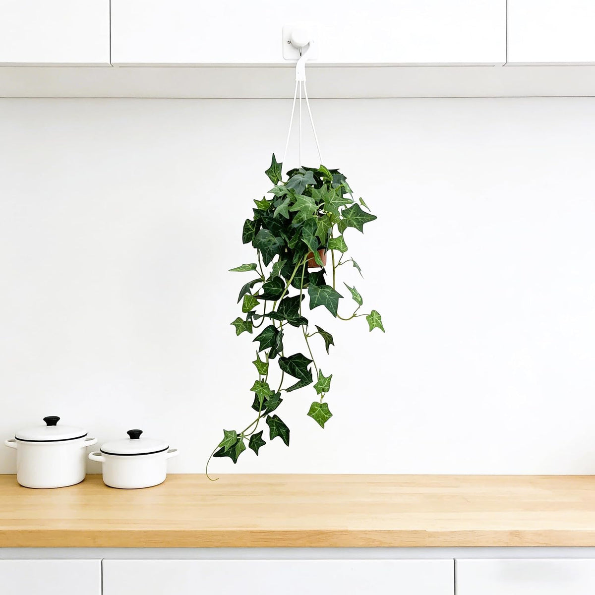 31.5" Fake Plants English Ivy in Pot- 2Pack Artificial Silk Ivy Greenery for Home Décor, Tabletop, Office, Shelf, Balcony or Bathroom