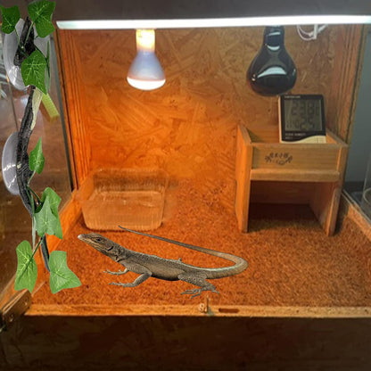 Reptile Corner Branch Resin Climb Tree Branch Decor with Leaves Terrarium Plant Decoration with Suction Cup Gecko Plant Ornament for Amphibian Lizard Snake Climbing