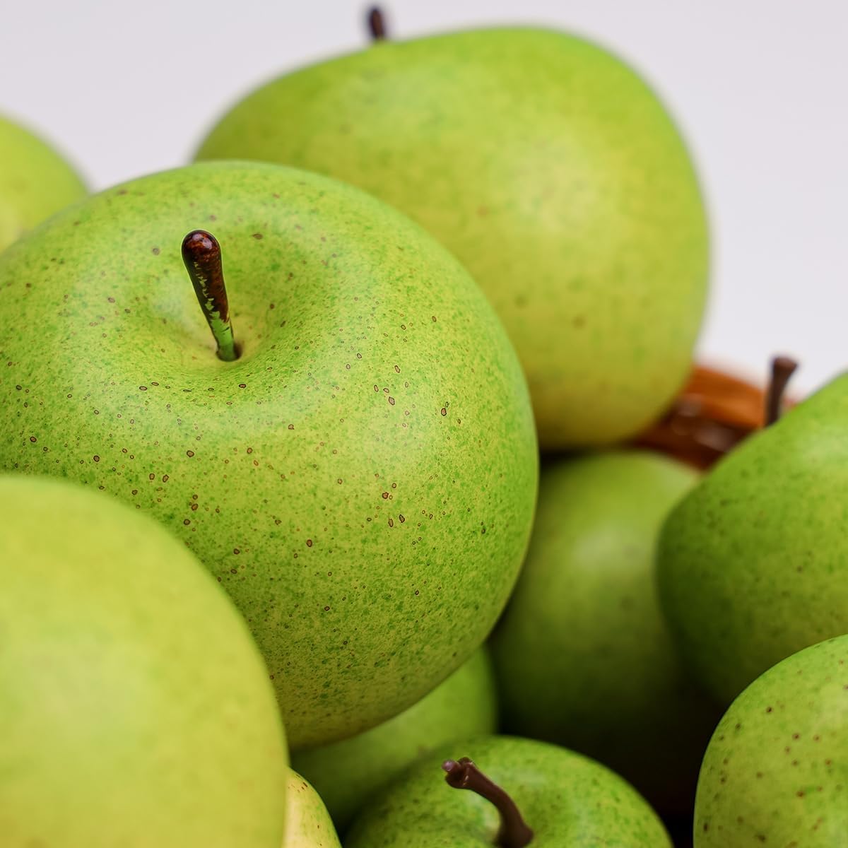 13Pcs Artificial Green Apples, Realistic Fake Fruit for Decoration | 3 different size,realistic look, plastic & foam material, no fade & rot, fruit bowl filler, table centerpiece