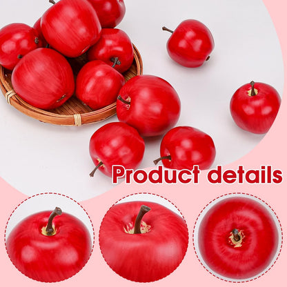 13Pcs Artificial Green Apples, Realistic Fake Fruit for Decoration | 3 different size,realistic look, plastic & foam material, no fade & rot, fruit bowl filler, table centerpiece