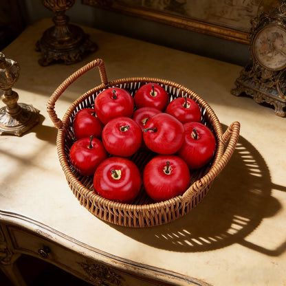 13Pcs Artificial Green Apples, Realistic Fake Fruit for Decoration | 3 different size,realistic look, plastic & foam material, no fade & rot, fruit bowl filler, table centerpiece