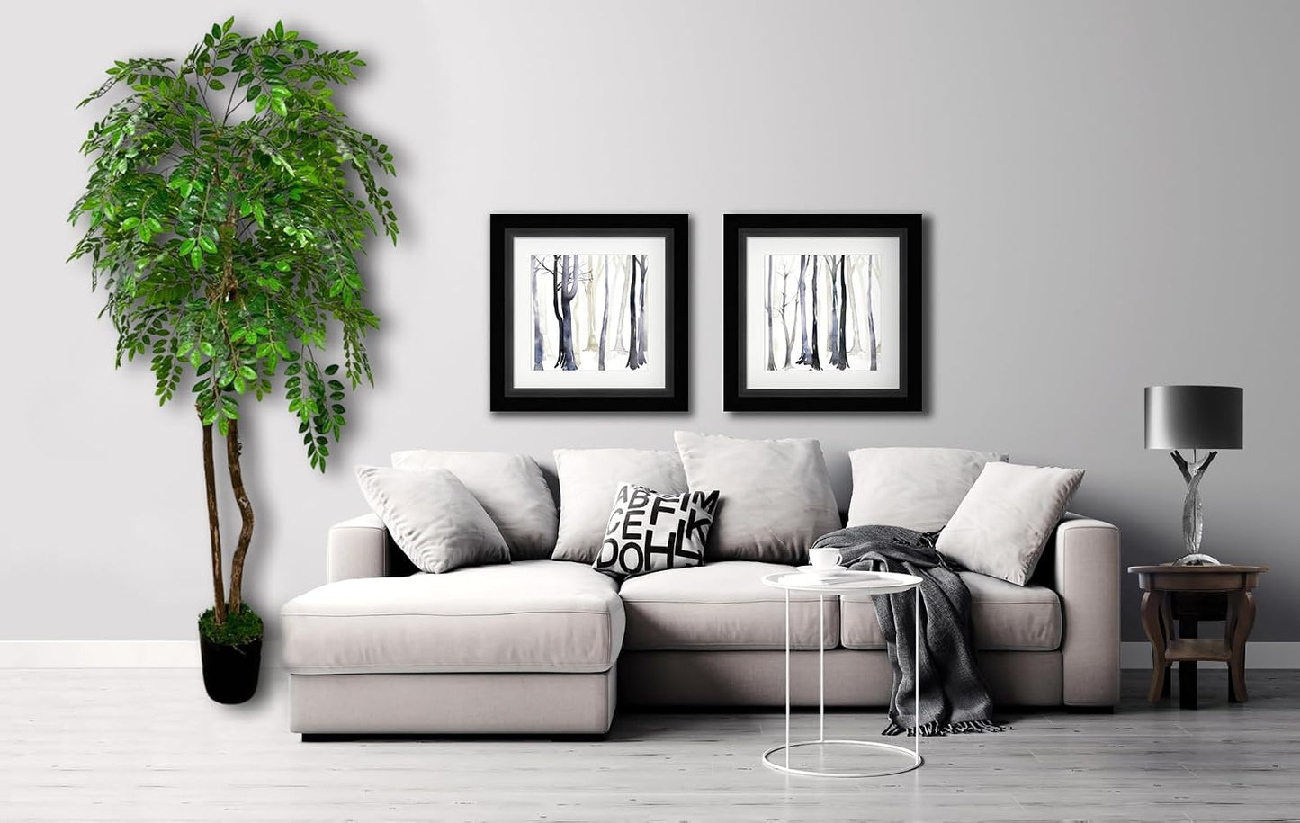 Handmade 6ft Artificial Wisteria Tree with Real Wood Trunks, Hypoallergenic, 6 Foot, Green