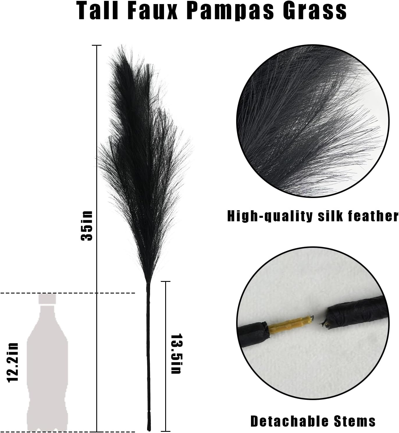 obbsie 50PCS Faux Pampas Grass, 21.6" Short Artificial Pompous Grass Floral Fake Pompas Grass Branches Vase Filler Flower Arrangement for Home Wedding Boho Decor, Beige