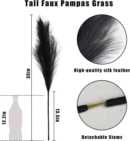 obbsie 50PCS Faux Pampas Grass, 21.6" Short Artificial Pompous Grass Floral Fake Pompas Grass Branches Vase Filler Flower Arrangement for Home Wedding Boho Decor, Beige