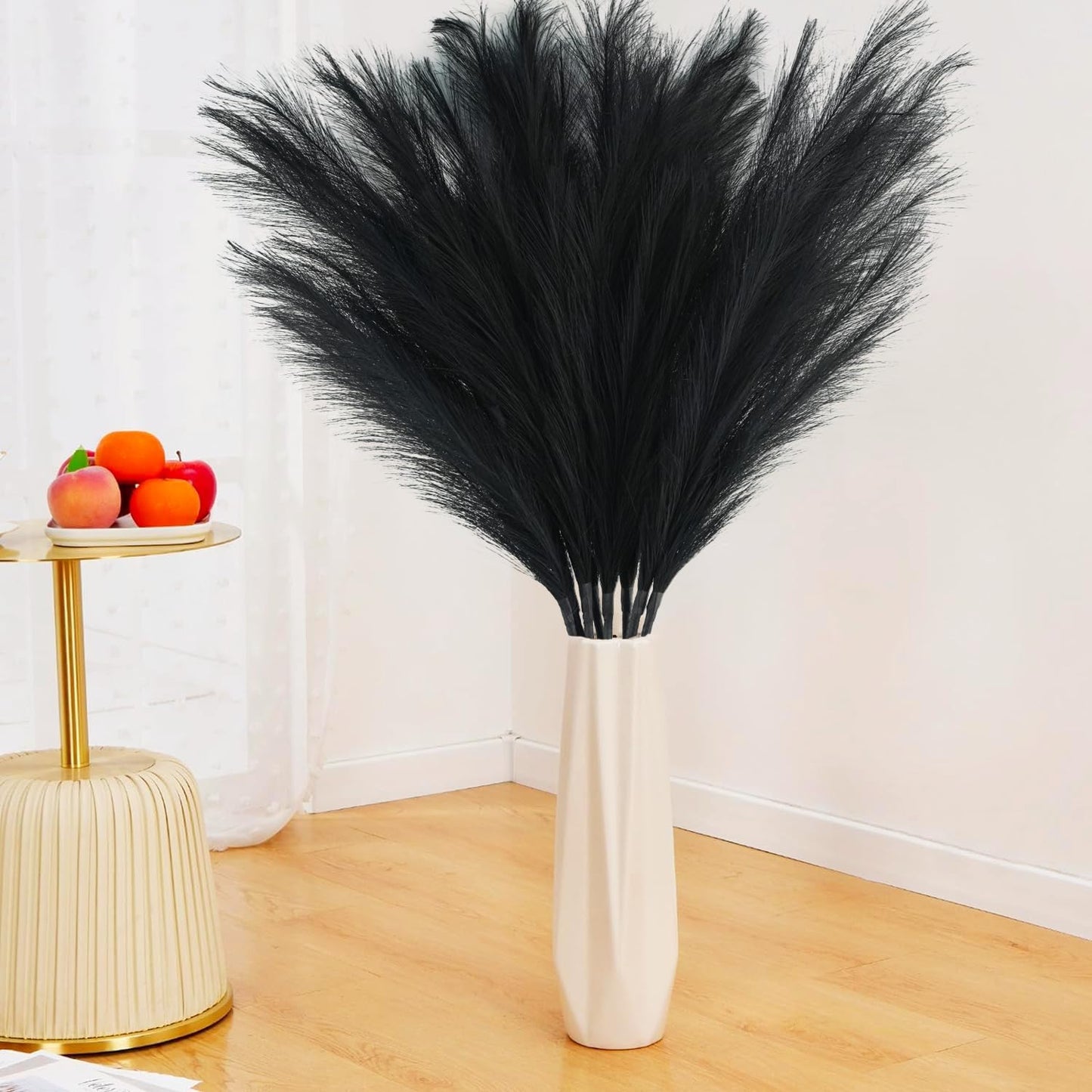 obbsie 50PCS Faux Pampas Grass, 21.6" Short Artificial Pompous Grass Floral Fake Pompas Grass Branches Vase Filler Flower Arrangement for Home Wedding Boho Decor, Beige