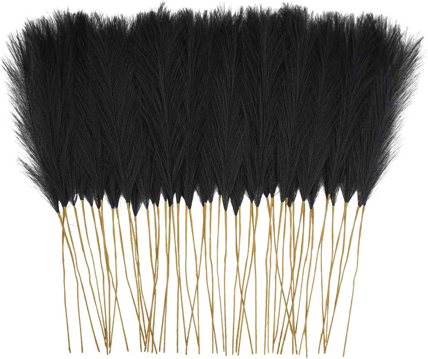 obbsie 50PCS Faux Pampas Grass, 21.6" Short Artificial Pompous Grass Floral Fake Pompas Grass Branches Vase Filler Flower Arrangement for Home Wedding Boho Decor, Beige