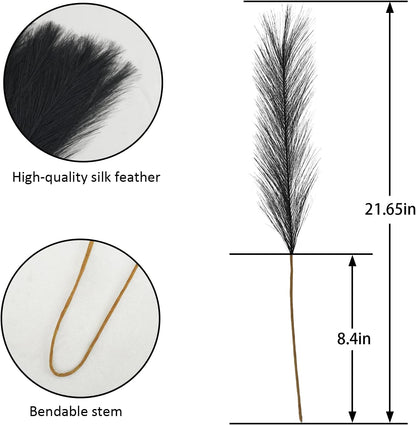 obbsie 50PCS Faux Pampas Grass, 21.6" Short Artificial Pompous Grass Floral Fake Pompas Grass Branches Vase Filler Flower Arrangement for Home Wedding Boho Decor, Beige