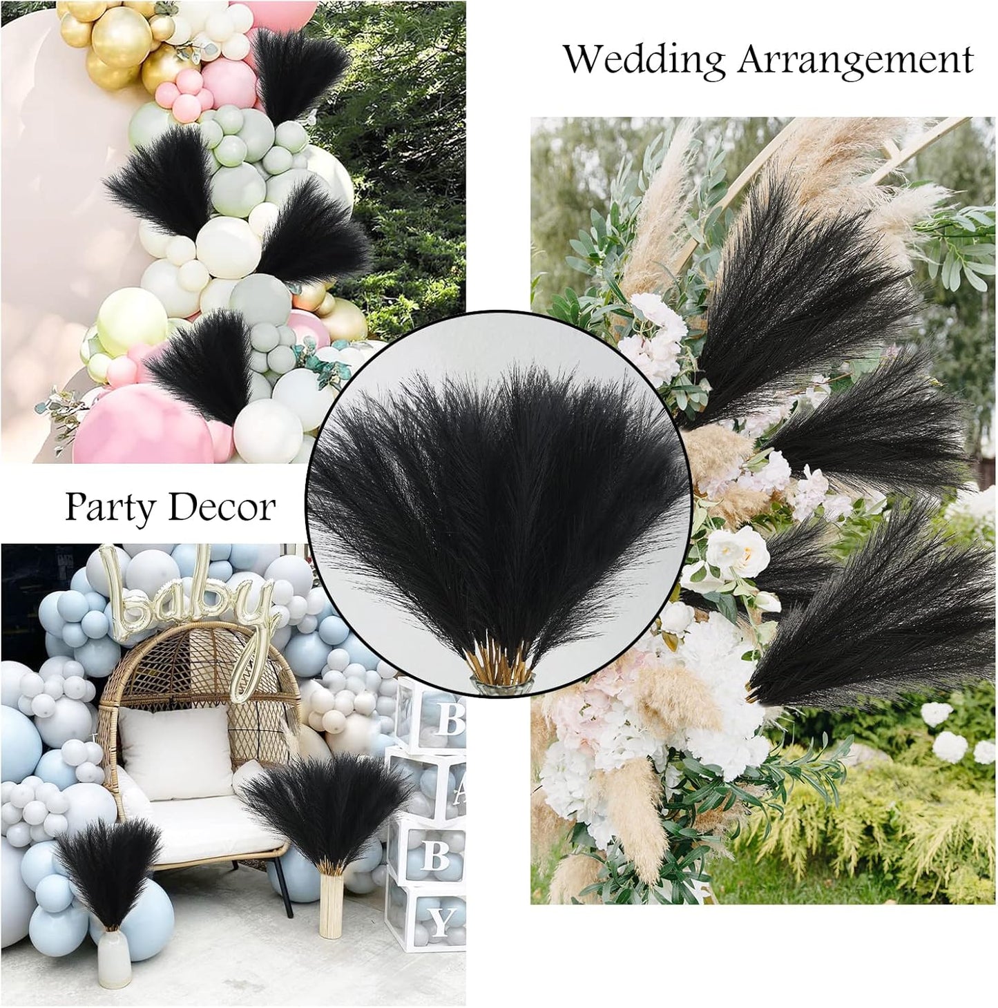 obbsie 50PCS Faux Pampas Grass, 21.6" Short Artificial Pompous Grass Floral Fake Pompas Grass Branches Vase Filler Flower Arrangement for Home Wedding Boho Decor, Beige