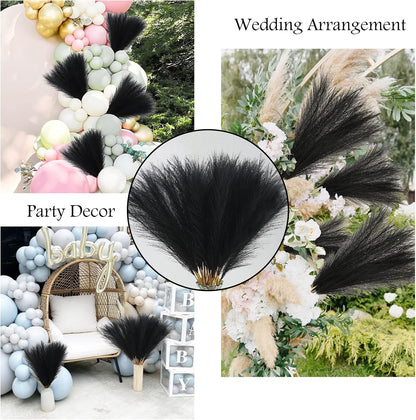 obbsie 50PCS Faux Pampas Grass, 21.6" Short Artificial Pompous Grass Floral Fake Pompas Grass Branches Vase Filler Flower Arrangement for Home Wedding Boho Decor, Beige