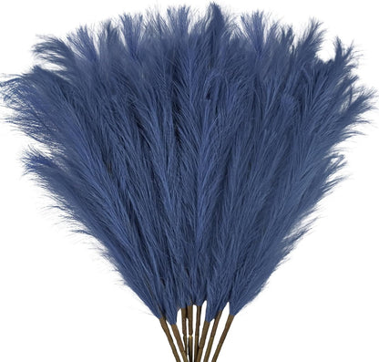 obbsie 50PCS Faux Pampas Grass, 21.6" Short Artificial Pompous Grass Floral Fake Pompas Grass Branches Vase Filler Flower Arrangement for Home Wedding Boho Decor, Beige