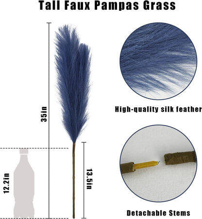 obbsie 50PCS Faux Pampas Grass, 21.6" Short Artificial Pompous Grass Floral Fake Pompas Grass Branches Vase Filler Flower Arrangement for Home Wedding Boho Decor, Beige