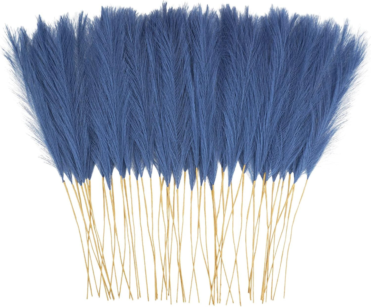 obbsie 50PCS Faux Pampas Grass, 21.6" Short Artificial Pompous Grass Floral Fake Pompas Grass Branches Vase Filler Flower Arrangement for Home Wedding Boho Decor, Beige