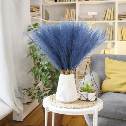 obbsie 50PCS Faux Pampas Grass, 21.6" Short Artificial Pompous Grass Floral Fake Pompas Grass Branches Vase Filler Flower Arrangement for Home Wedding Boho Decor, Beige
