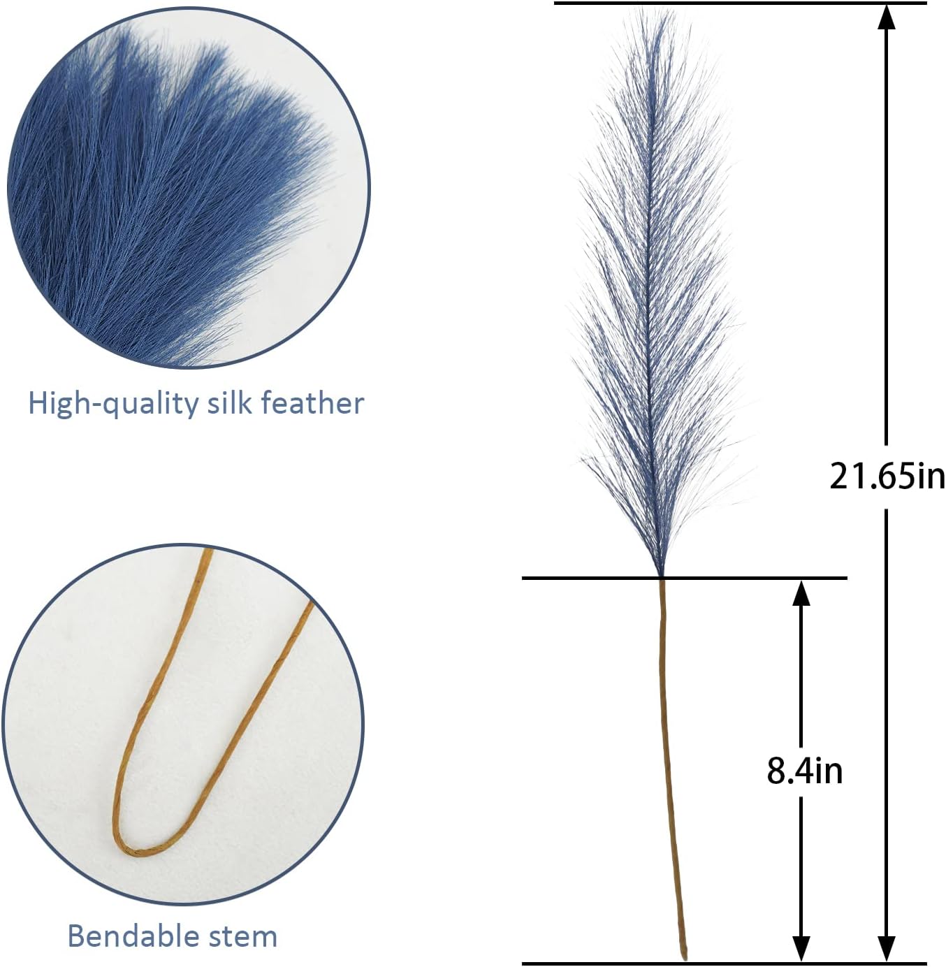 obbsie 50PCS Faux Pampas Grass, 21.6" Short Artificial Pompous Grass Floral Fake Pompas Grass Branches Vase Filler Flower Arrangement for Home Wedding Boho Decor, Beige