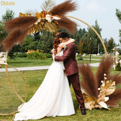 obbsie 50PCS Faux Pampas Grass, 21.6" Short Artificial Pompous Grass Floral Fake Pompas Grass Branches Vase Filler Flower Arrangement for Home Wedding Boho Decor, Beige