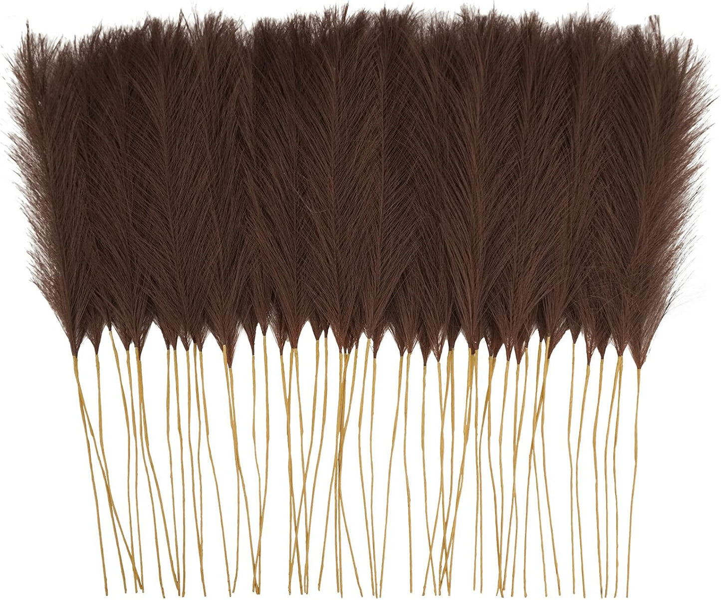 obbsie 50PCS Faux Pampas Grass, 21.6" Short Artificial Pompous Grass Floral Fake Pompas Grass Branches Vase Filler Flower Arrangement for Home Wedding Boho Decor, Beige