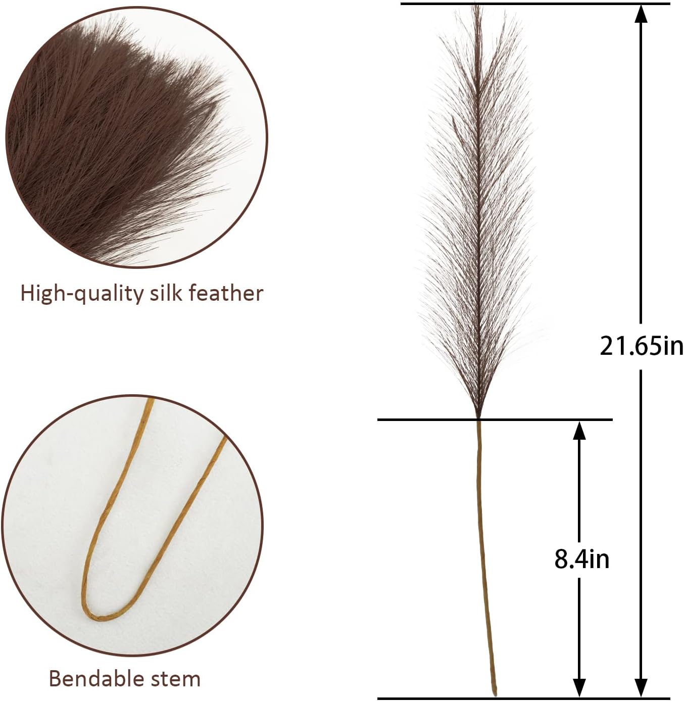 obbsie 50PCS Faux Pampas Grass, 21.6" Short Artificial Pompous Grass Floral Fake Pompas Grass Branches Vase Filler Flower Arrangement for Home Wedding Boho Decor, Beige