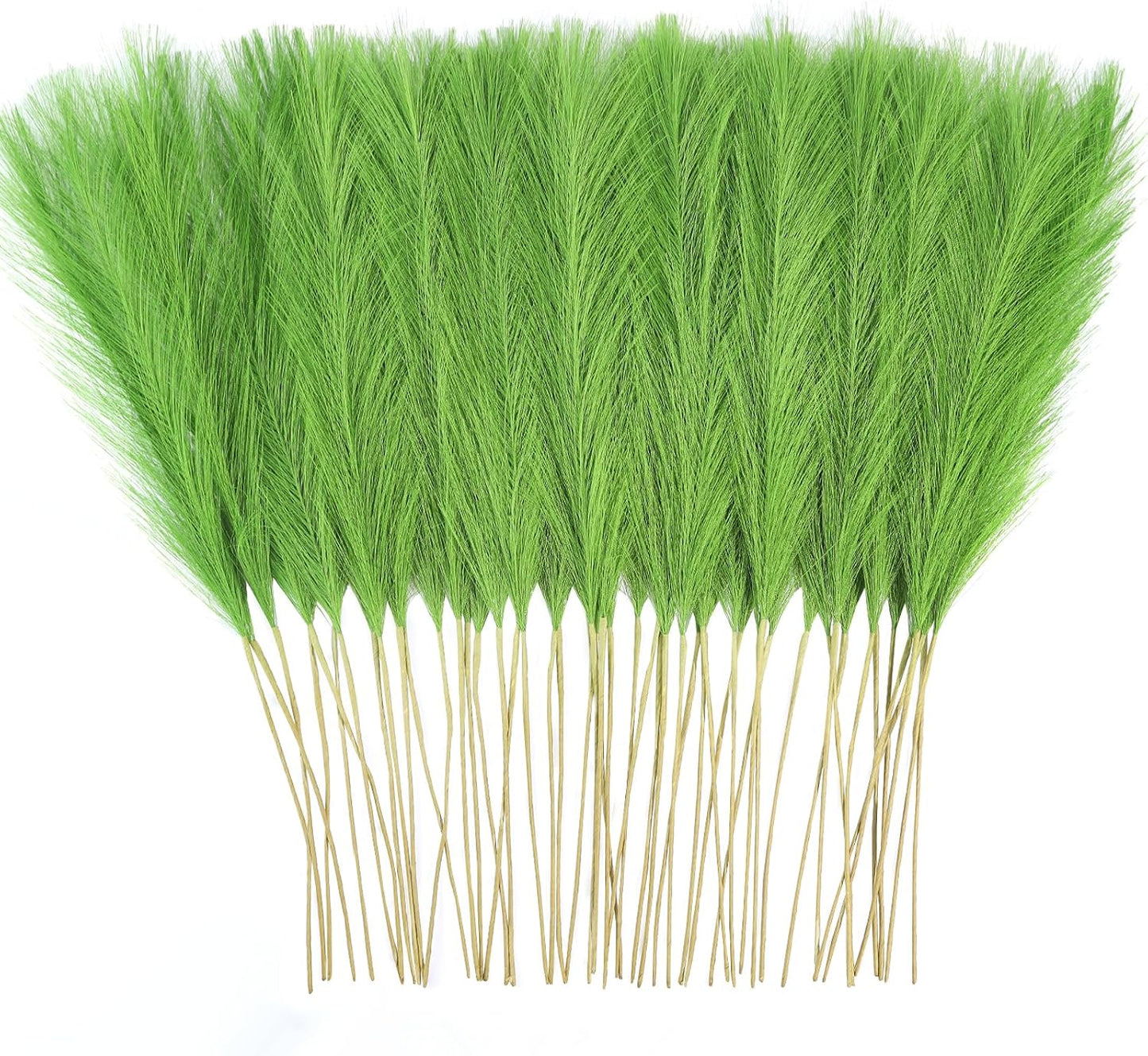 obbsie 50PCS Faux Pampas Grass, 21.6" Short Artificial Pompous Grass Floral Fake Pompas Grass Branches Vase Filler Flower Arrangement for Home Wedding Boho Decor, Beige