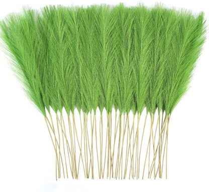obbsie 50PCS Faux Pampas Grass, 21.6" Short Artificial Pompous Grass Floral Fake Pompas Grass Branches Vase Filler Flower Arrangement for Home Wedding Boho Decor, Beige