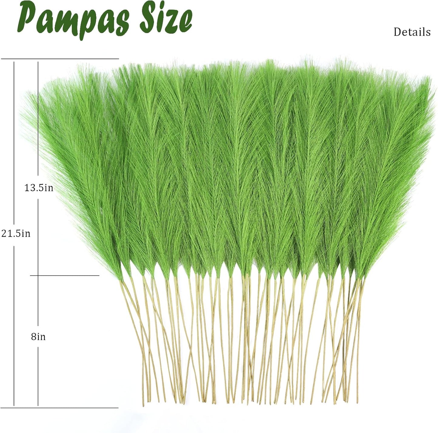 obbsie 50PCS Faux Pampas Grass, 21.6" Short Artificial Pompous Grass Floral Fake Pompas Grass Branches Vase Filler Flower Arrangement for Home Wedding Boho Decor, Beige