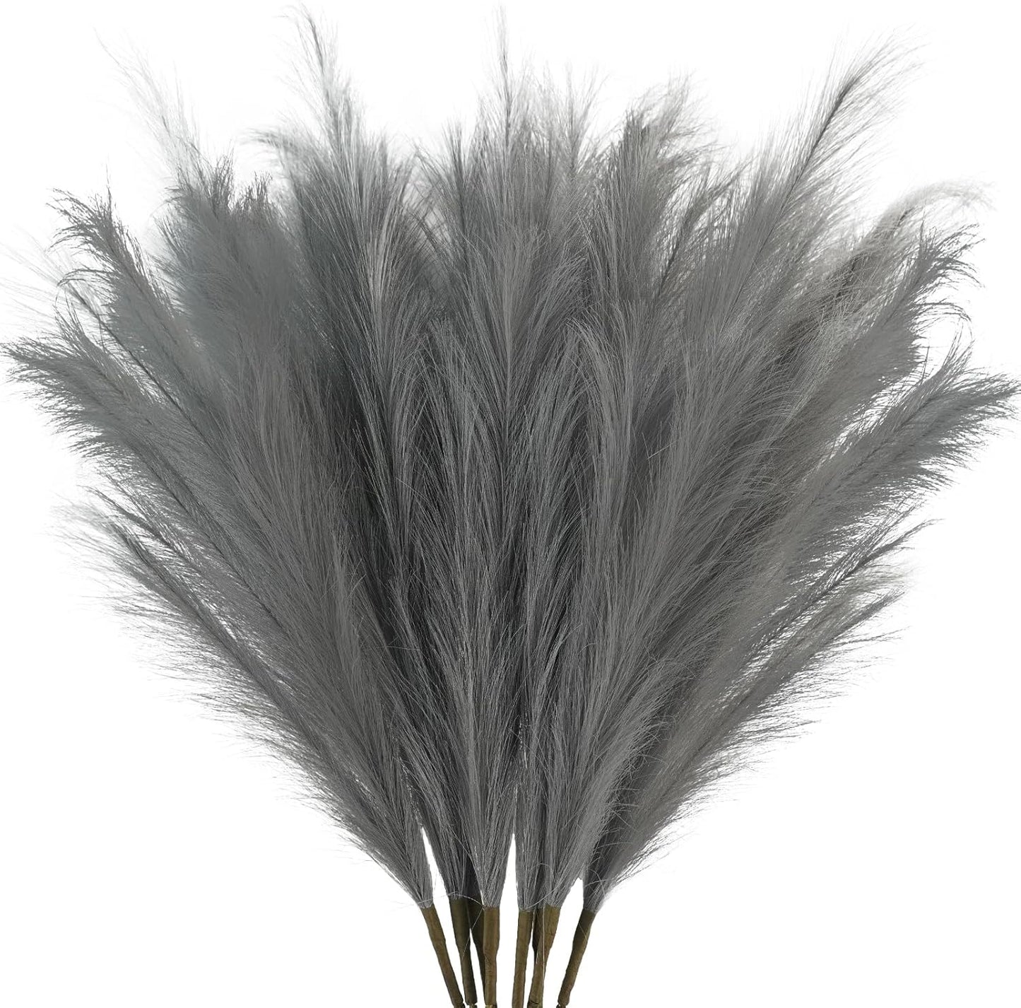 obbsie 50PCS Faux Pampas Grass, 21.6" Short Artificial Pompous Grass Floral Fake Pompas Grass Branches Vase Filler Flower Arrangement for Home Wedding Boho Decor, Beige