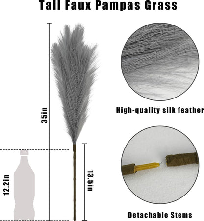 obbsie 50PCS Faux Pampas Grass, 21.6" Short Artificial Pompous Grass Floral Fake Pompas Grass Branches Vase Filler Flower Arrangement for Home Wedding Boho Decor, Beige
