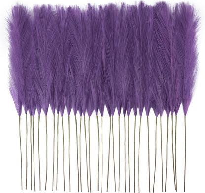 obbsie 50PCS Faux Pampas Grass, 21.6" Short Artificial Pompous Grass Floral Fake Pompas Grass Branches Vase Filler Flower Arrangement for Home Wedding Boho Decor, Beige