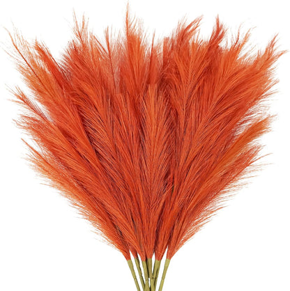 obbsie 50PCS Faux Pampas Grass, 21.6" Short Artificial Pompous Grass Floral Fake Pompas Grass Branches Vase Filler Flower Arrangement for Home Wedding Boho Decor, Beige