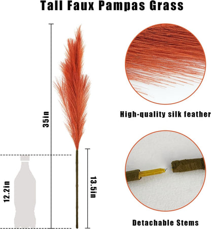 obbsie 50PCS Faux Pampas Grass, 21.6" Short Artificial Pompous Grass Floral Fake Pompas Grass Branches Vase Filler Flower Arrangement for Home Wedding Boho Decor, Beige