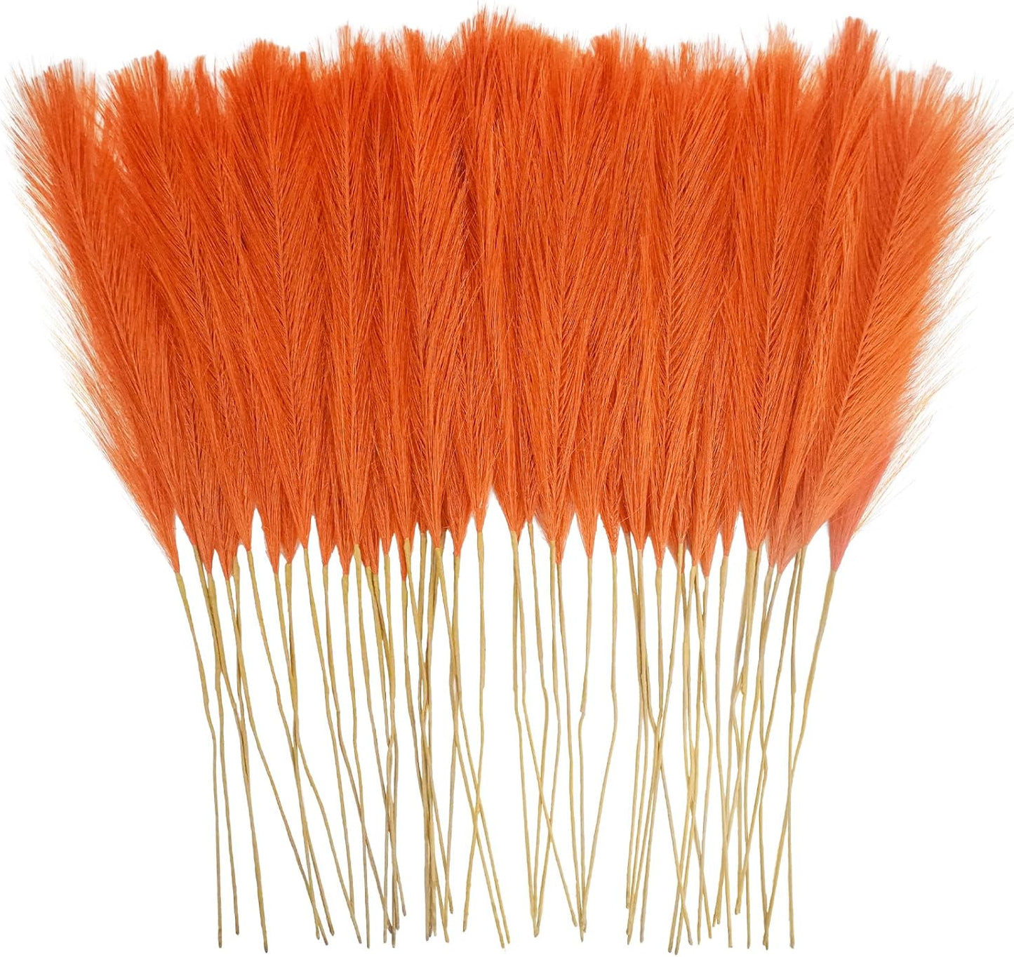 obbsie 50PCS Faux Pampas Grass, 21.6" Short Artificial Pompous Grass Floral Fake Pompas Grass Branches Vase Filler Flower Arrangement for Home Wedding Boho Decor, Beige