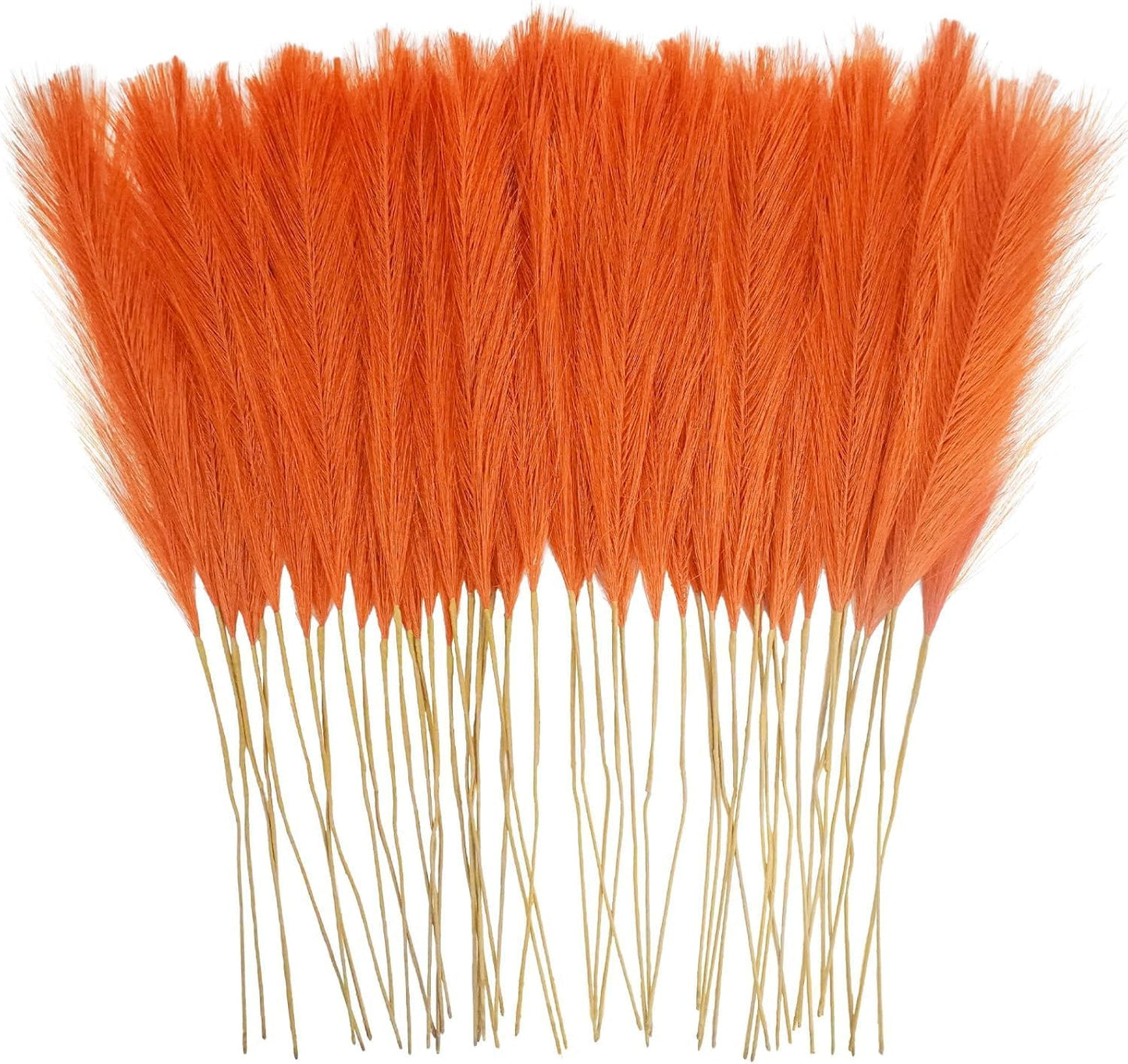 obbsie 50PCS Faux Pampas Grass, 21.6" Short Artificial Pompous Grass Floral Fake Pompas Grass Branches Vase Filler Flower Arrangement for Home Wedding Boho Decor, Beige