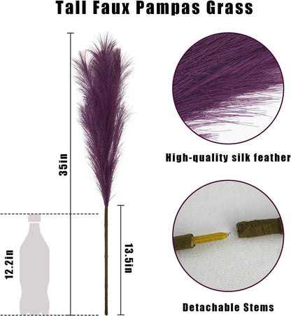 obbsie 50PCS Faux Pampas Grass, 21.6" Short Artificial Pompous Grass Floral Fake Pompas Grass Branches Vase Filler Flower Arrangement for Home Wedding Boho Decor, Beige