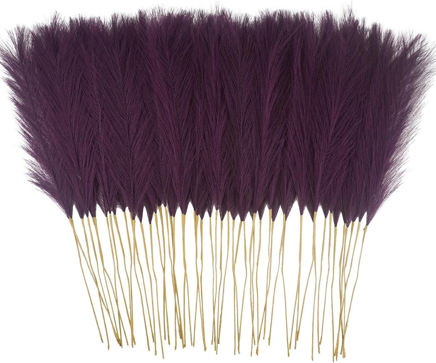 obbsie 50PCS Faux Pampas Grass, 21.6" Short Artificial Pompous Grass Floral Fake Pompas Grass Branches Vase Filler Flower Arrangement for Home Wedding Boho Decor, Beige