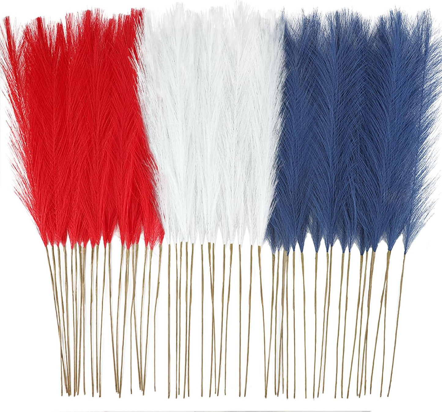 obbsie 50PCS Faux Pampas Grass, 21.6" Short Artificial Pompous Grass Floral Fake Pompas Grass Branches Vase Filler Flower Arrangement for Home Wedding Boho Decor, Beige