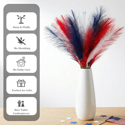 obbsie 50PCS Faux Pampas Grass, 21.6" Short Artificial Pompous Grass Floral Fake Pompas Grass Branches Vase Filler Flower Arrangement for Home Wedding Boho Decor, Beige