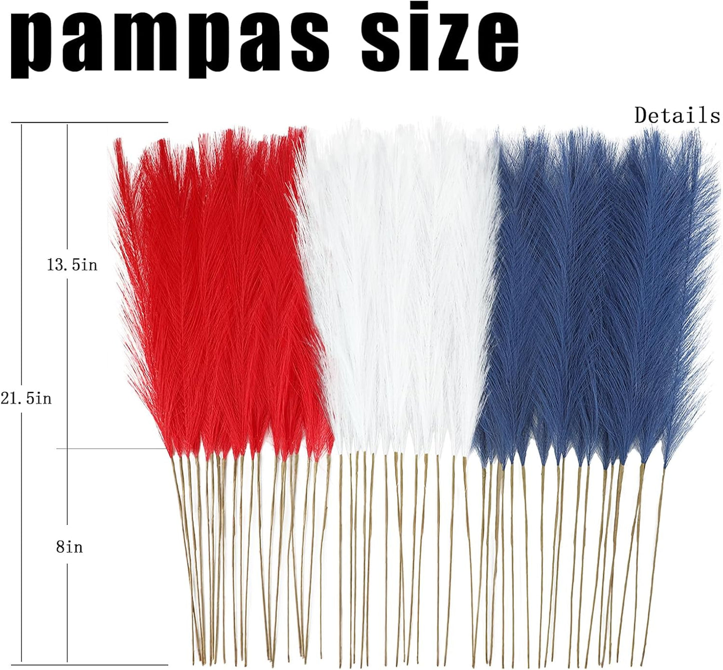 obbsie 50PCS Faux Pampas Grass, 21.6" Short Artificial Pompous Grass Floral Fake Pompas Grass Branches Vase Filler Flower Arrangement for Home Wedding Boho Decor, Beige