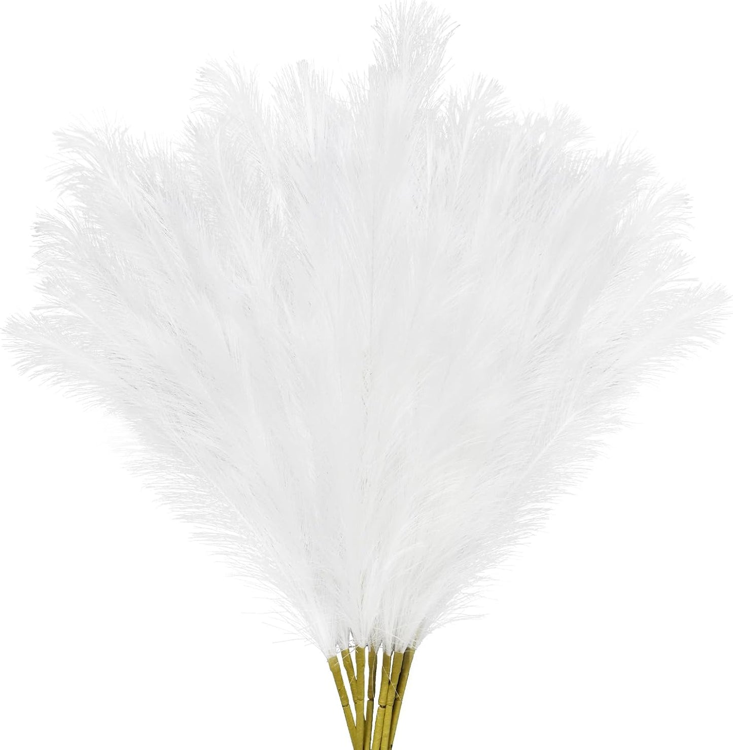 obbsie 50PCS Faux Pampas Grass, 21.6" Short Artificial Pompous Grass Floral Fake Pompas Grass Branches Vase Filler Flower Arrangement for Home Wedding Boho Decor, Beige