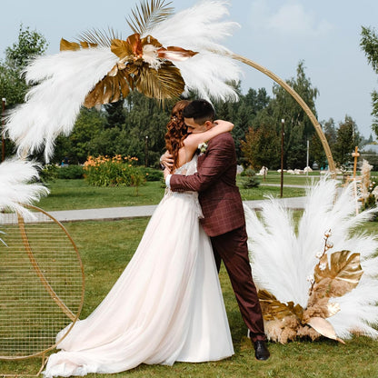 obbsie 50PCS Faux Pampas Grass, 21.6" Short Artificial Pompous Grass Floral Fake Pompas Grass Branches Vase Filler Flower Arrangement for Home Wedding Boho Decor, Beige
