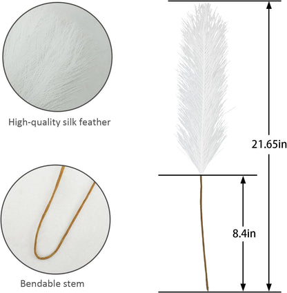obbsie 50PCS Faux Pampas Grass, 21.6" Short Artificial Pompous Grass Floral Fake Pompas Grass Branches Vase Filler Flower Arrangement for Home Wedding Boho Decor, Beige