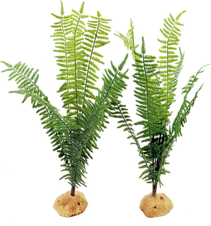 Fake Fern Plants, Reptile Plastic Terrarium Decor, Reptiles Amphibians Tank Accessories for Crested Gecko Leopard Lizard Chameleon