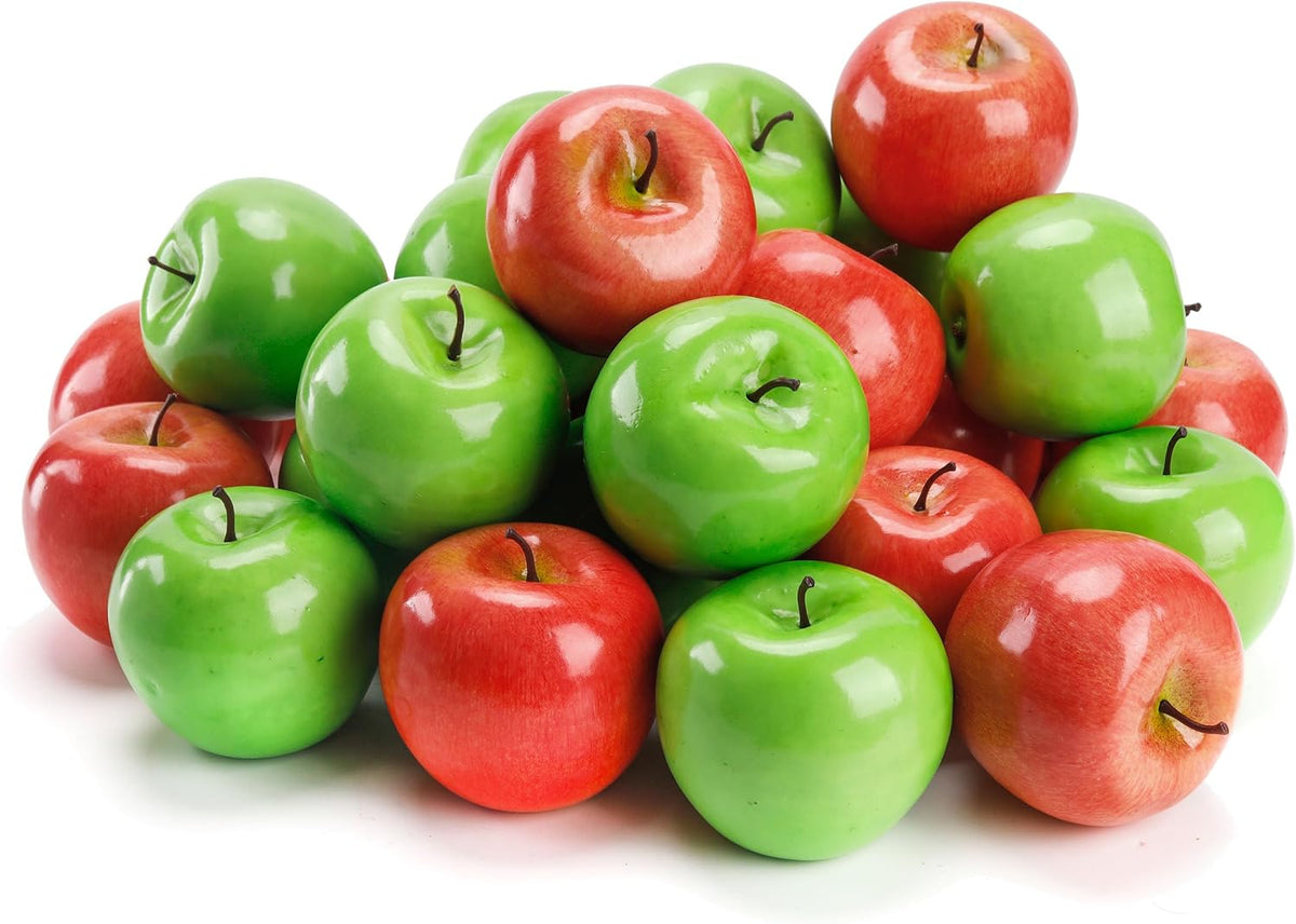 16Pcs Fake Apples for Kitchen Countertop, Fruit Bowl and Fall Decor